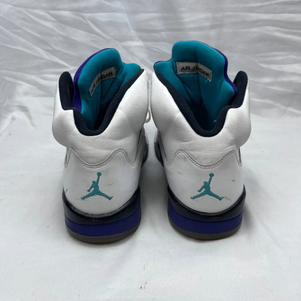 Jordan Retro 5 Grape Basketball White Emerald Grape Ice Sneakers 136027-108